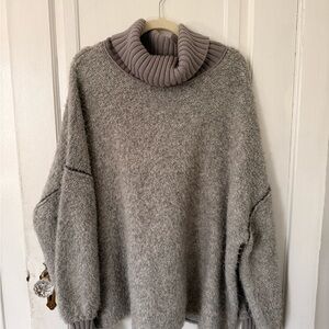 Free People Heather Gray Turtle Neck Sweater